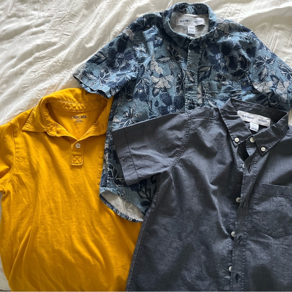 Large lot of boys summer shirts
